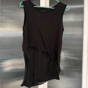 Rag and Bone XS Knit Black Assymtrical Top